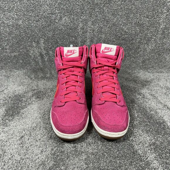 Nike Dunk Sky Hi Hidden Wedge 579763-600 Women’s Size 8 Mesh Pink Force Shoes - Picture 3 of 11